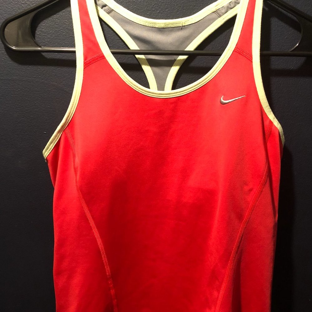 Neon Nike Racerback Workout Top with built-in bra